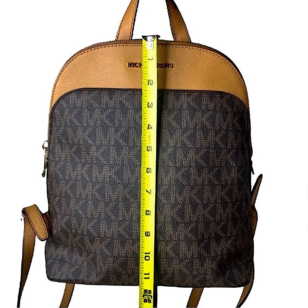 MICHAEL KORS MK Monogram Bicolor Leather & Coated Canvas Tech Backpack NWT - Picture 8 of 17